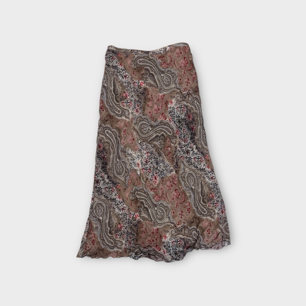 80s True Vintage Elegant Paisley Maxi Skirt sz 10